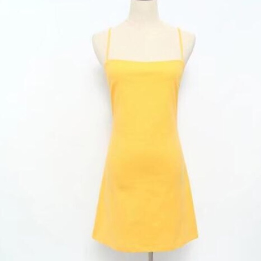 LAST ONE❣️ ‘Sarah’ Canary Yellow Summer Slip Dress - Picture 5 of 6
